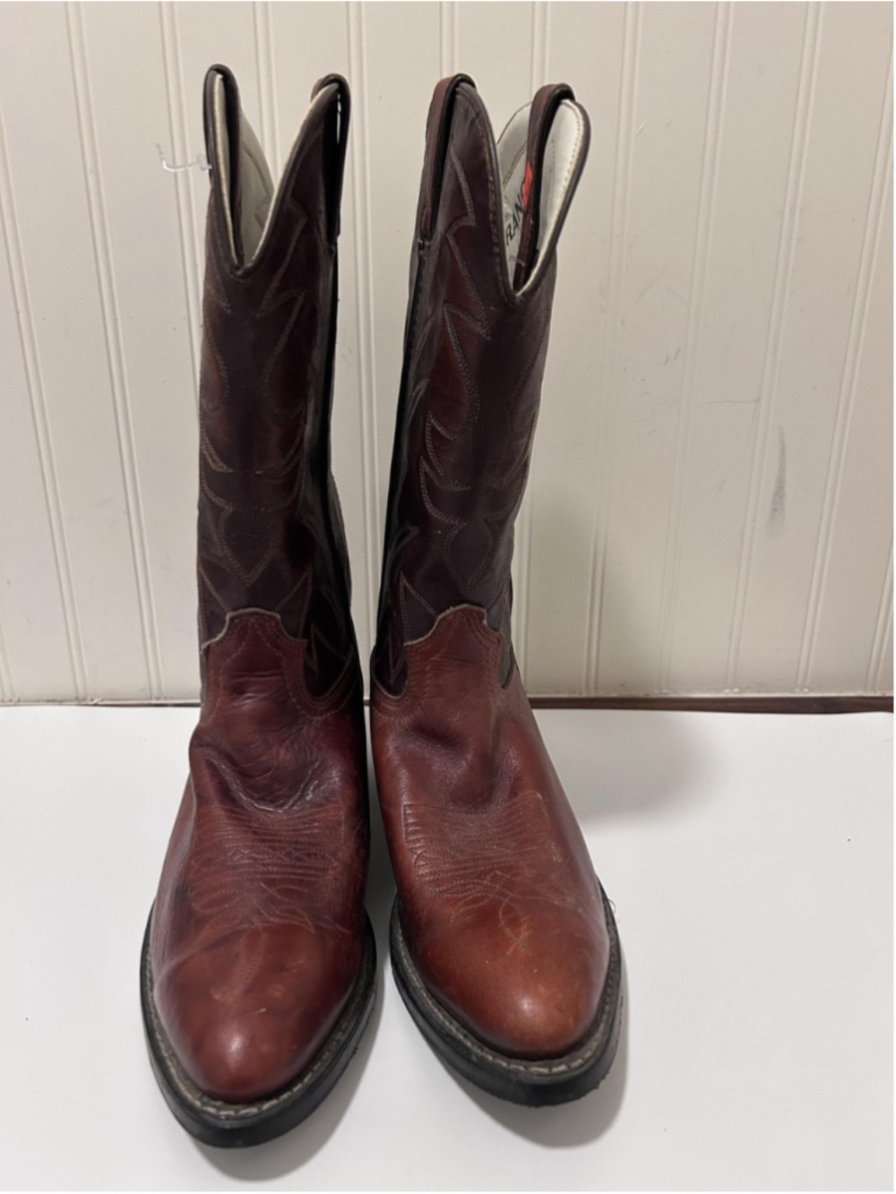 Durango Western Cowboy Boots Mens Size 11 Brown Leather Slip Resistant Pull On